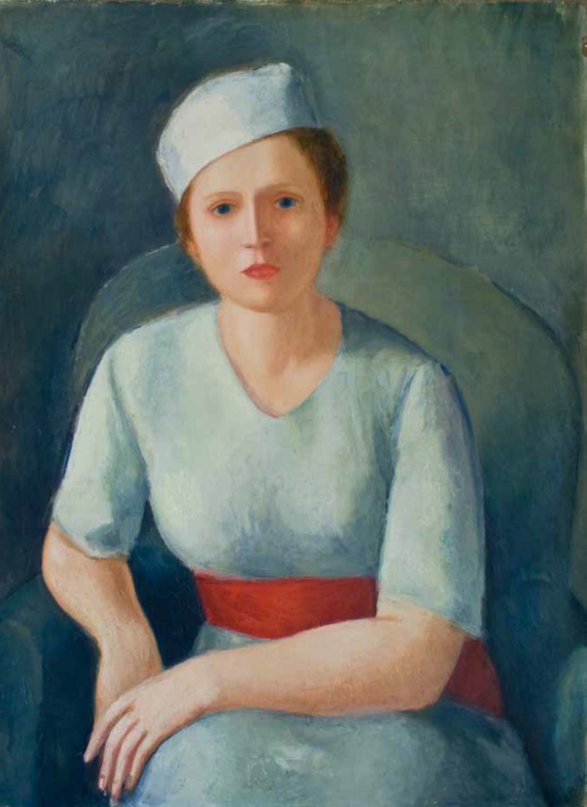 Virgilio Guidi, Donna dalla cintura rossa, 1929, olio su compensato, cm 90 x 62